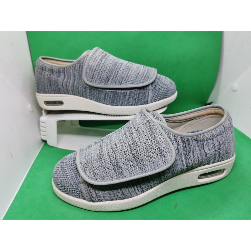 YOUYUN Diabetic Ortho Shoes Gray Adjustable Strap Unisex Men's 8/ Womens 9
